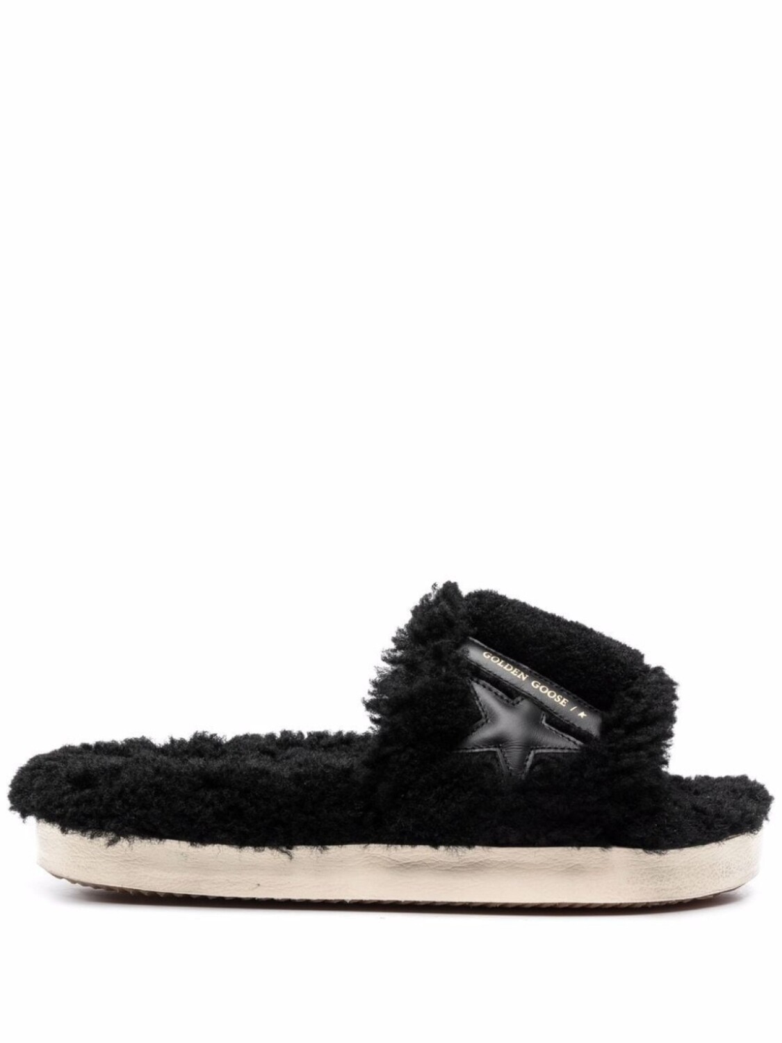 

Golden Goose шлепанцы Poolstar с мехом, черный