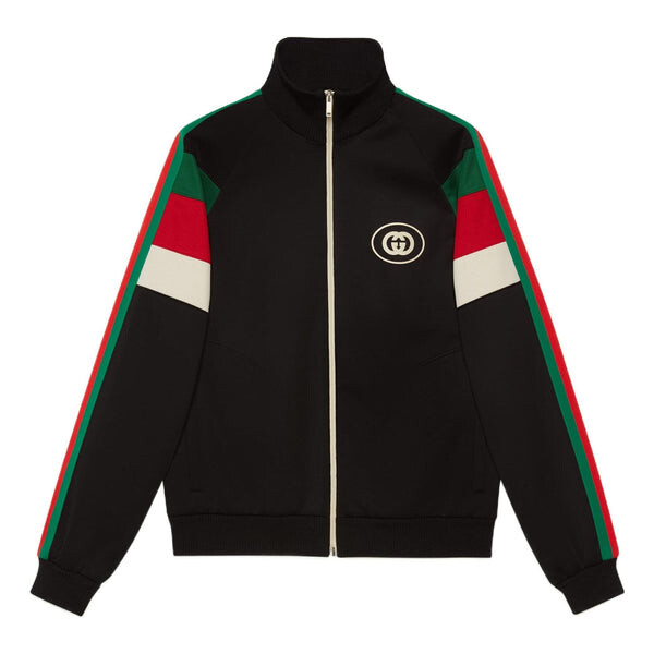 

Куртка GUCCI FW22 Neoprene zip jacket with Web 'Black', черный