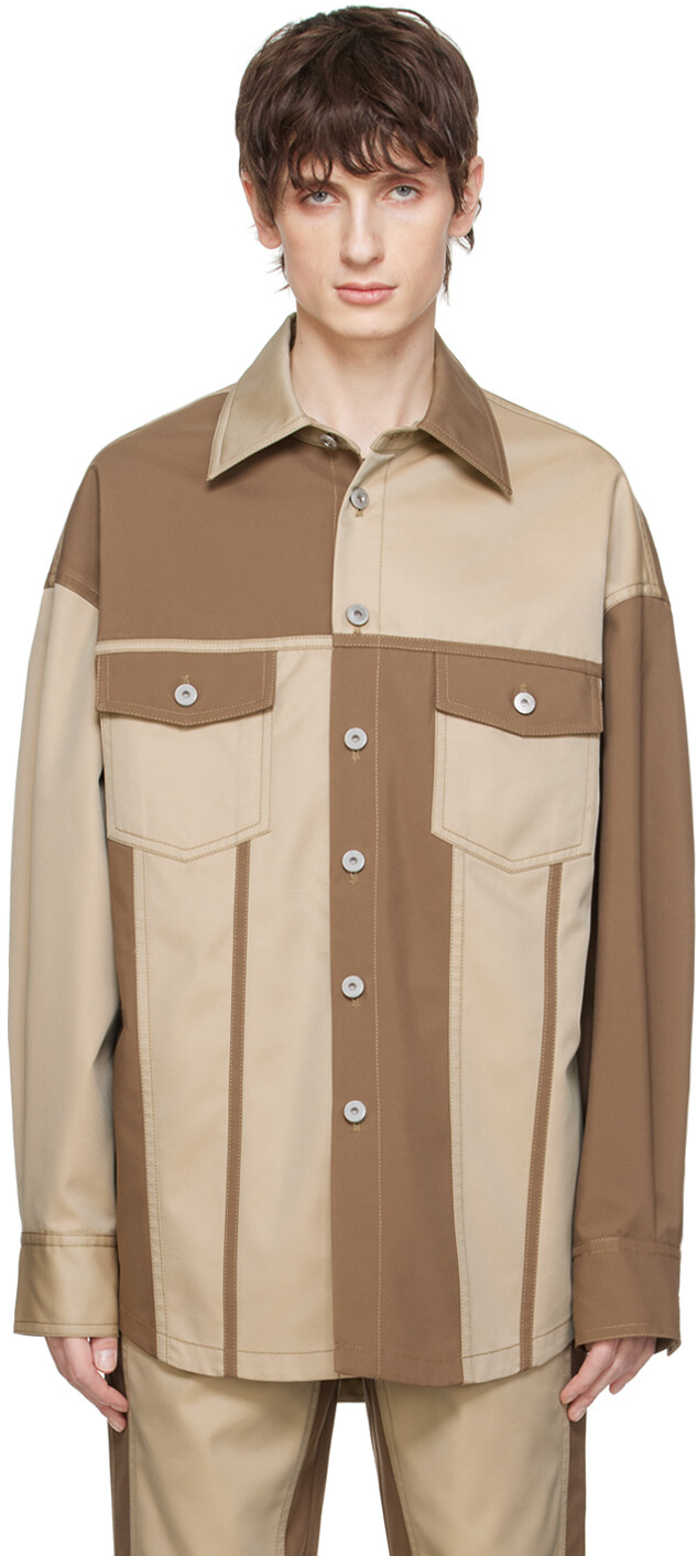 

Коричнево-бежевая куртка со вставками Feng Chen Wang, цвет Khaki/Brown