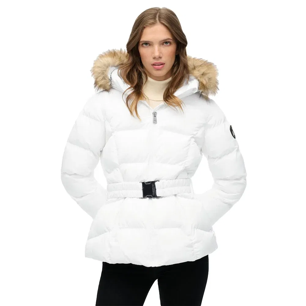 Женское стеганое пальто с поясом Fuji Belted Padded Superdry, White