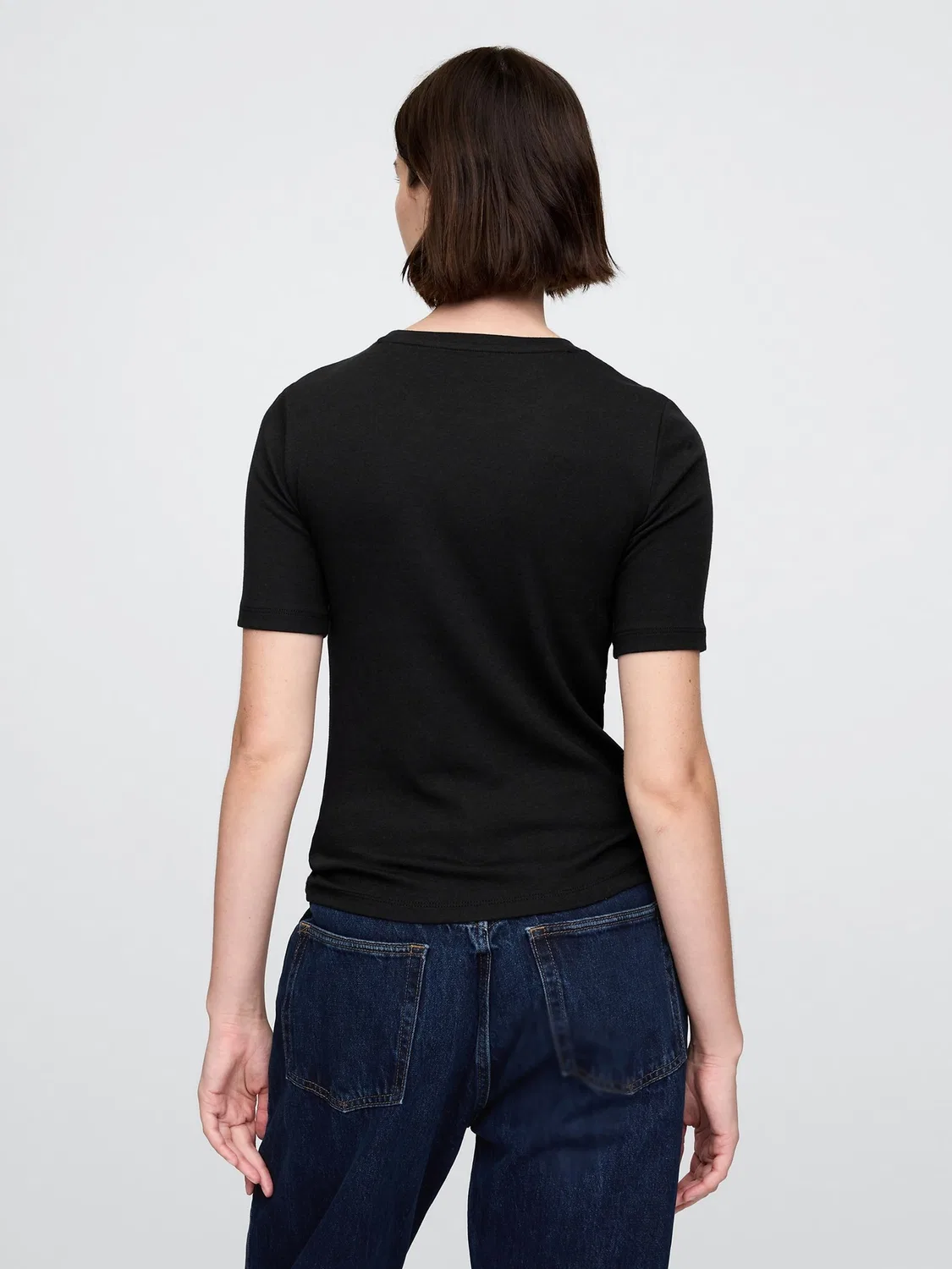 Футболка с круглым вырезом Gap Modern, черный — фото 2
