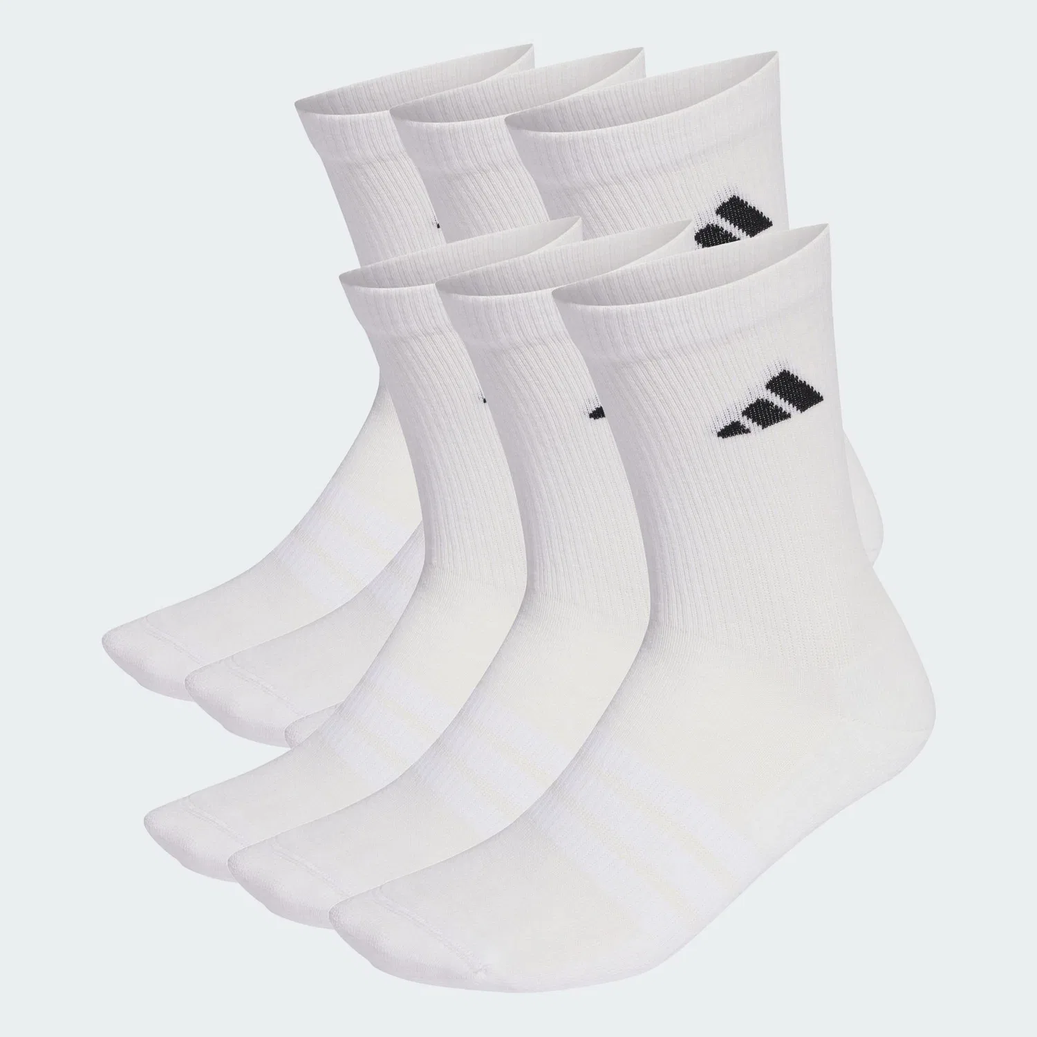 Мужские носки с поддержкой свода стопы Cushioned Crew Socken 6er-Pack Adidas, Weiss Schwarz — фото 4