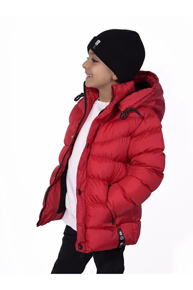 Детское пальто для девочек с капюшоном Free Arslan Collection, Red — фото 2