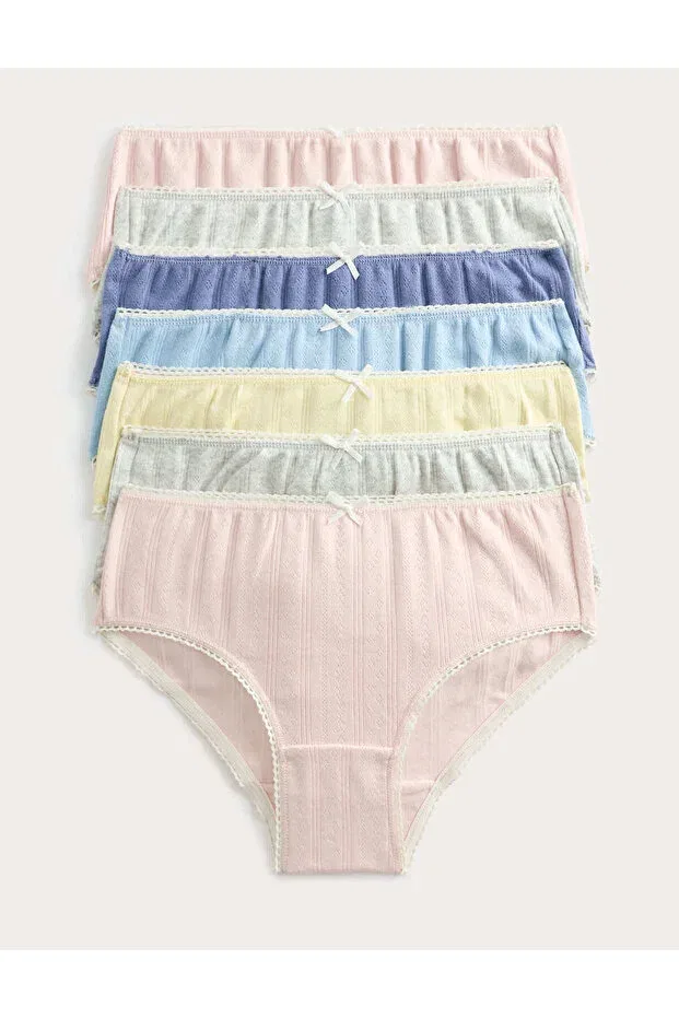 Детские трусы для девочек с принтом 7-Pack patterned panties Marks & Spencer, Pink Mix