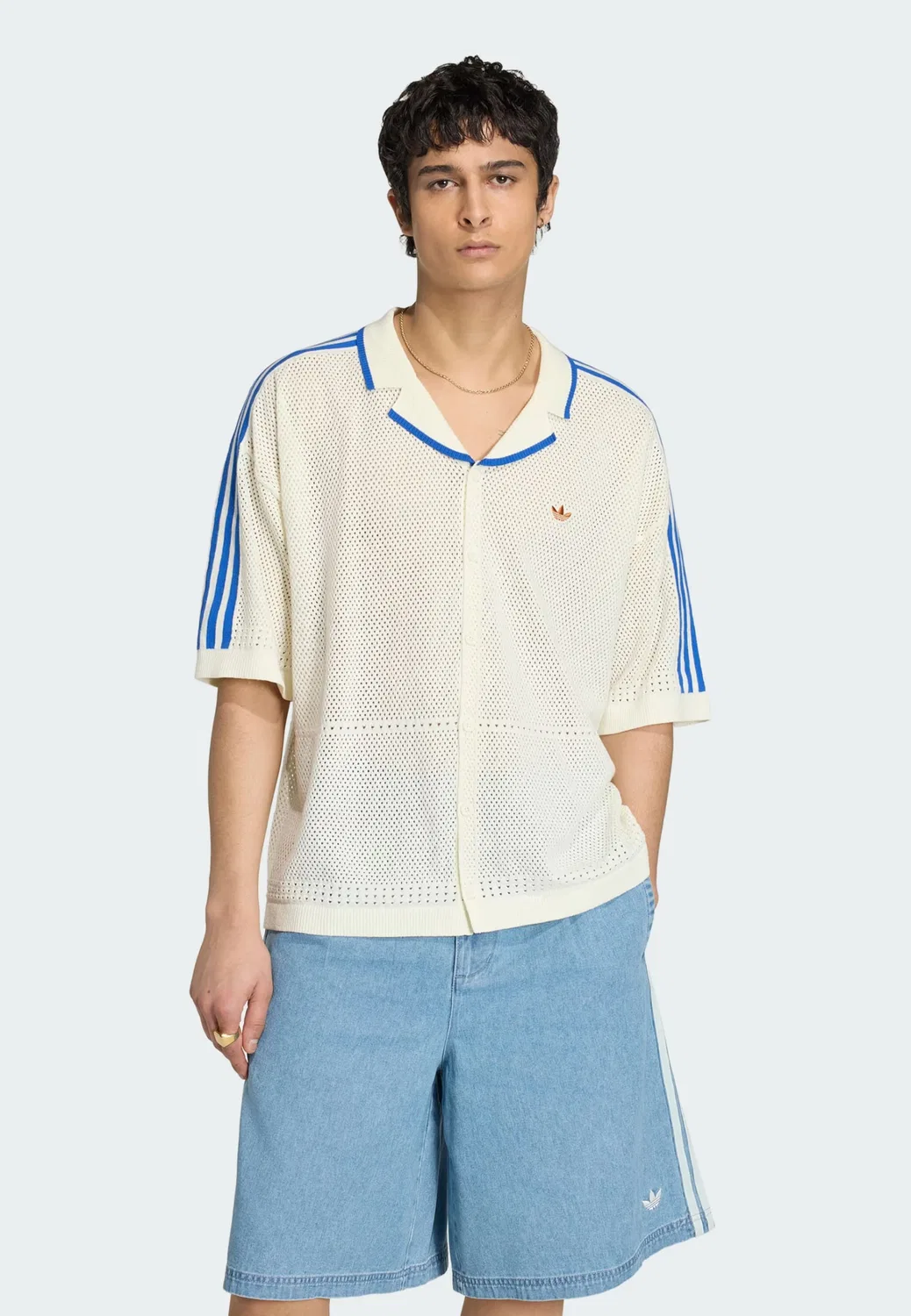 Вязаный кардиган Adidas Originals, белый — фото 3