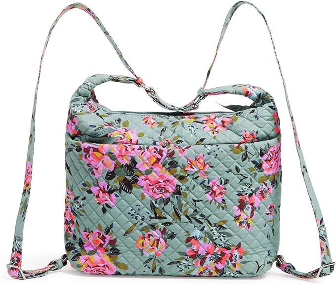 

Хлопковая трансформируемая сумка-рюкзак на плечо Vera Bradley, цветочный