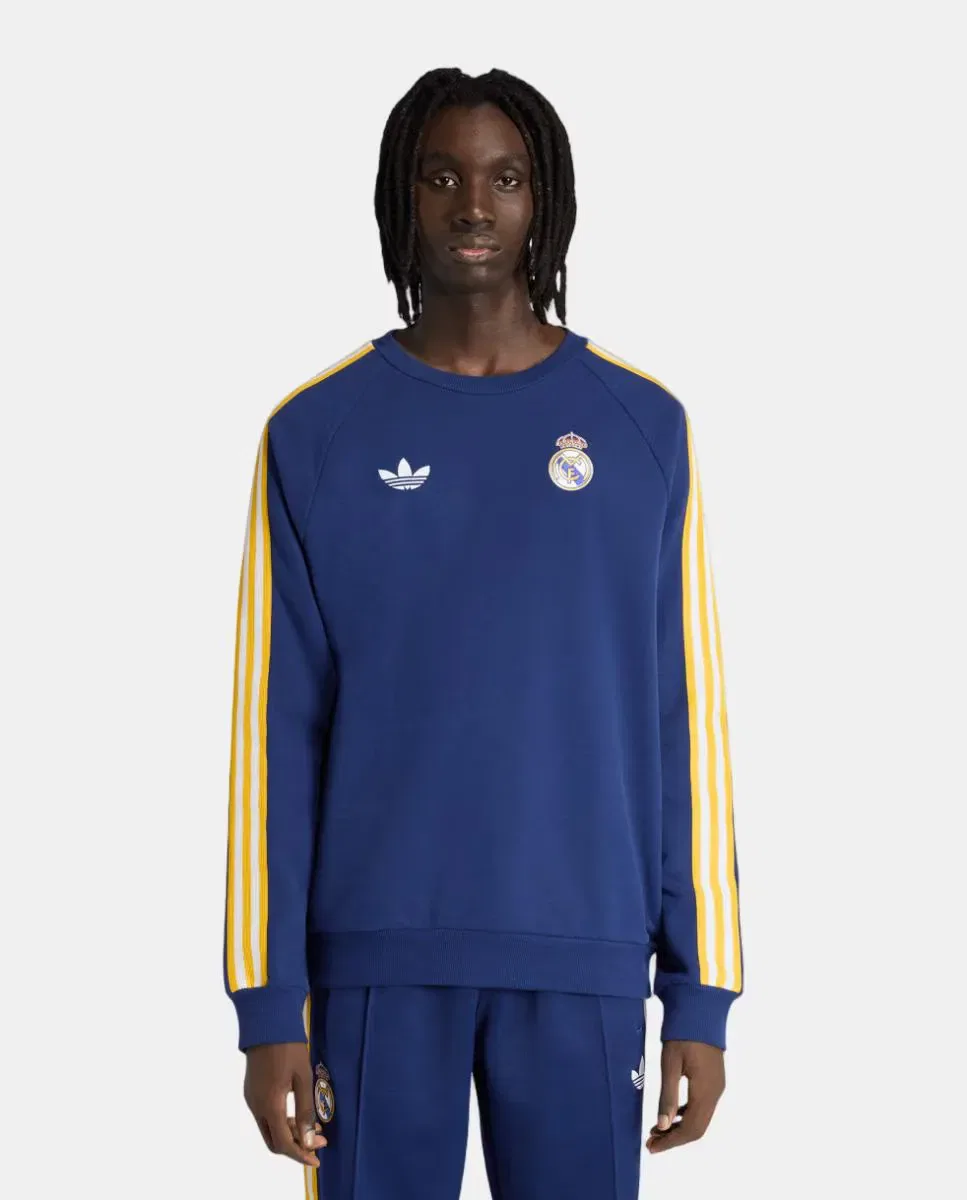 Мужская толстовка с длинным рукавом Real Madrid CF adidas, Azul