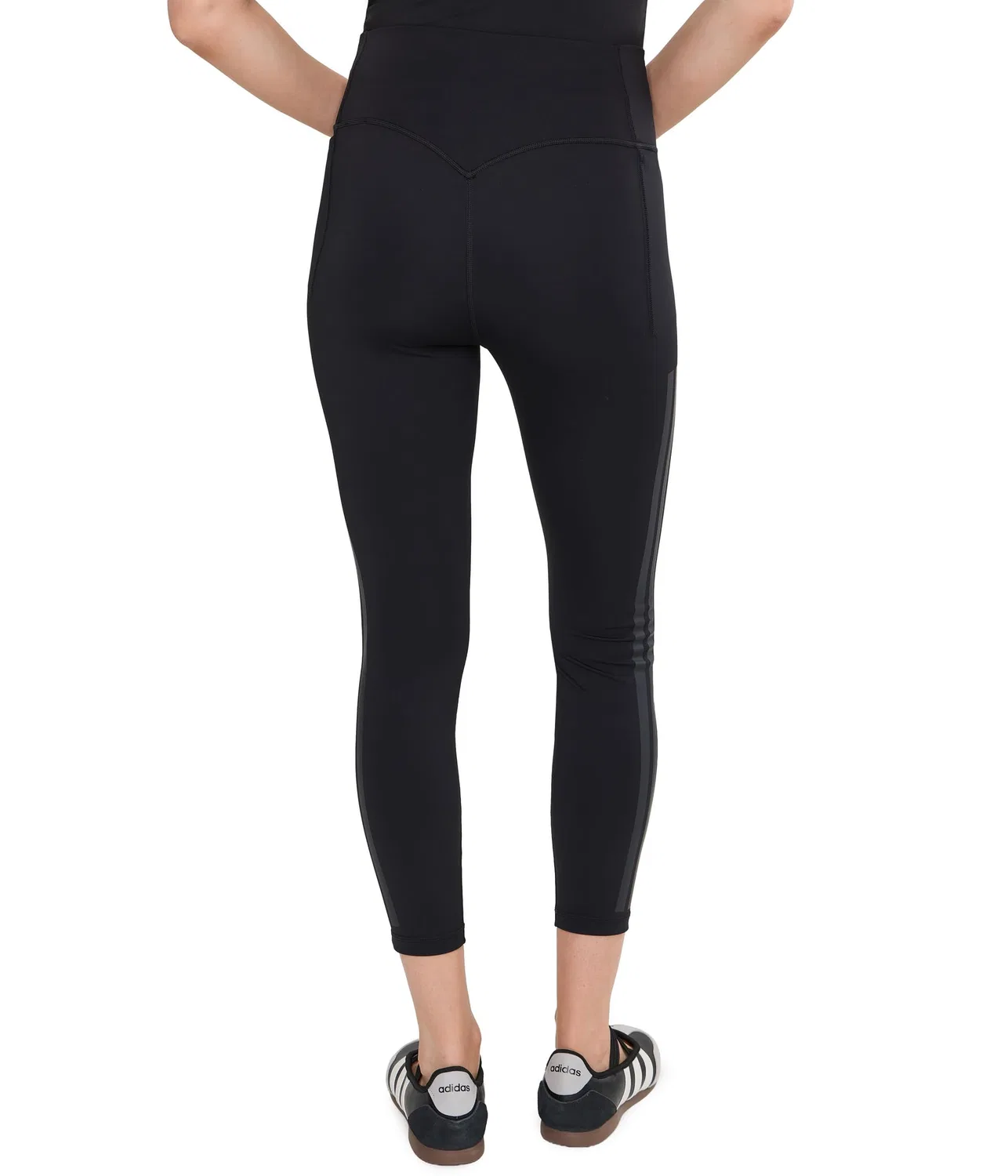 Леггинсы Optime Workout 3-Stripes 7/8 Adidas, Black — фото 4