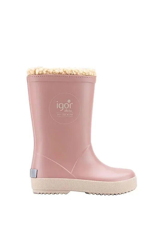 Детские сапоги для девочек с мехом Splash dk furry rosa pink Igor, Fur-Pink-Cream