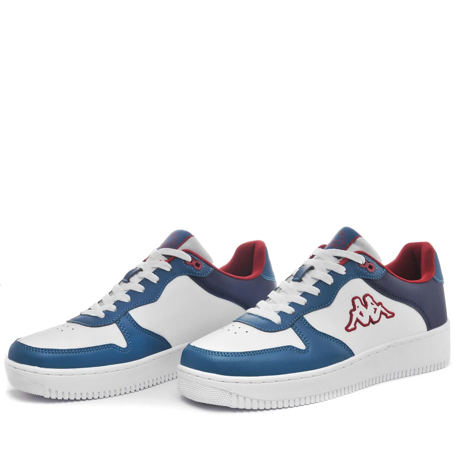 Детские кроссовки с логотипом Maserta Logo Kappa, White Blue Gulf