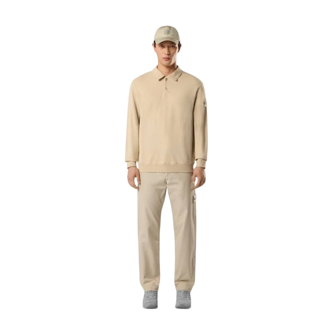 Мужской свитшот с воротником поло Stone Island Comfort Fit, бежевый