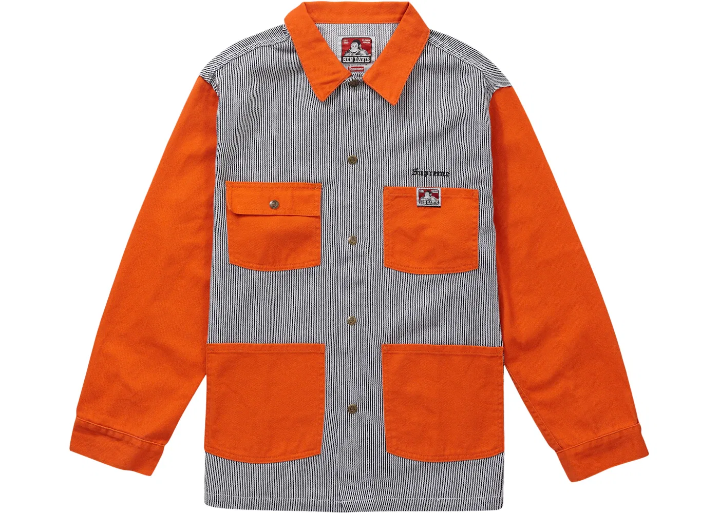 Мужская куртка-чуть длиннее с воротником-стойкой Chore Coat Supreme, Hickory Stripe