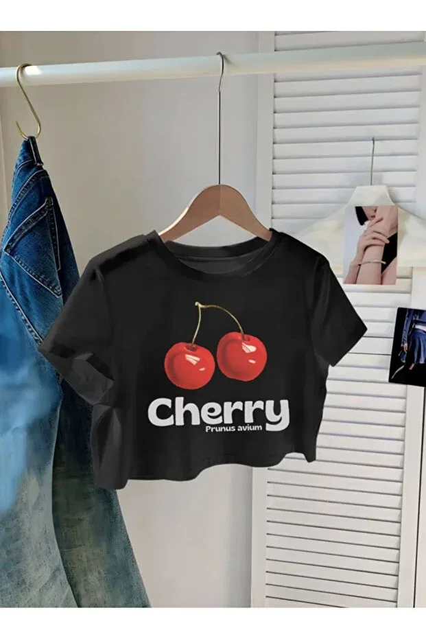 Детская футболка для мальчиков с принтом, короткий рукав, crop, Baxia, Black