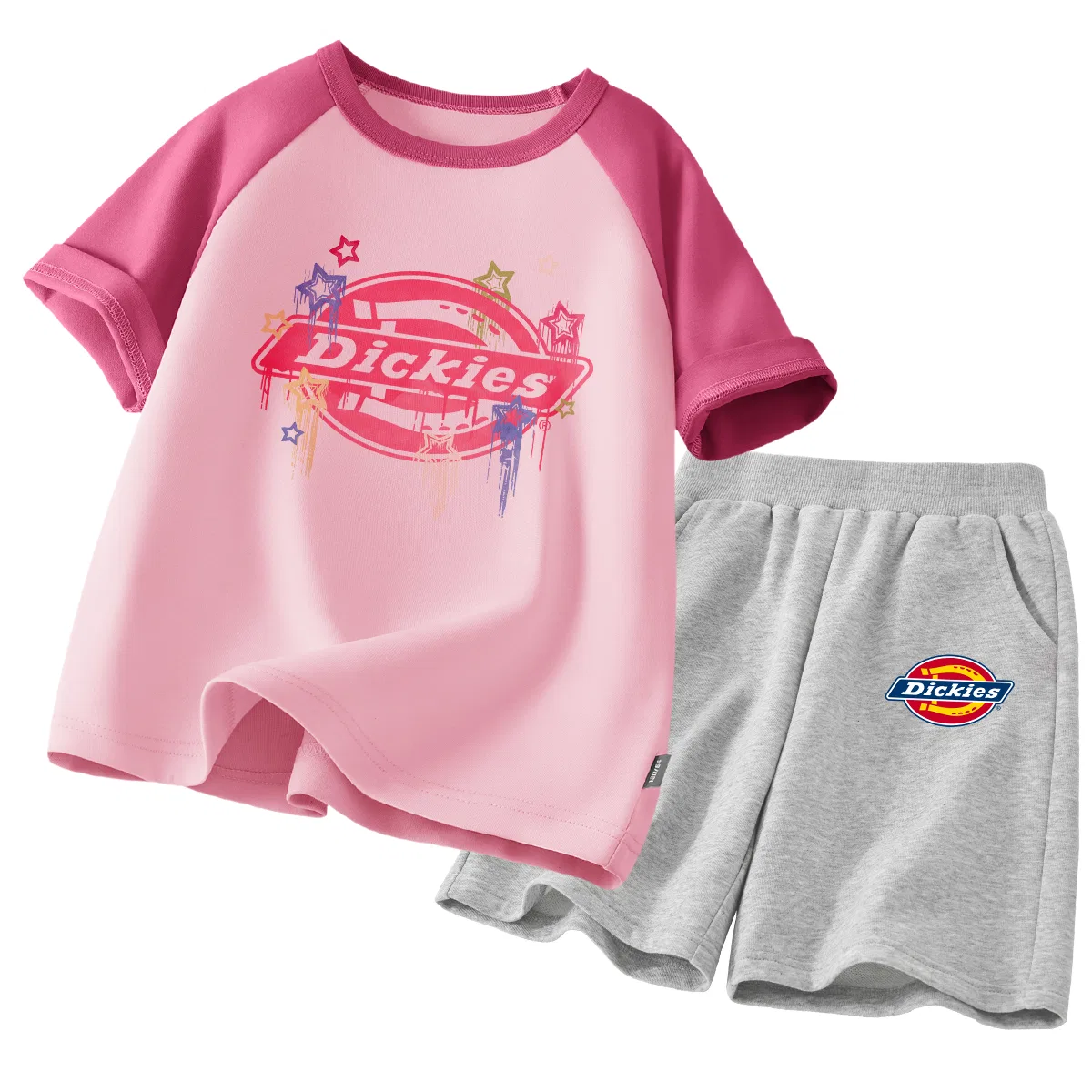Детский спортивный костюм с принтом Stitch Star Logo Dickies, Strawberry Pink/Stitch K Gray
