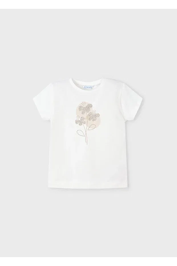 Детская футболка для девочек хлопковая Mayoral, Nude Color — фото 2