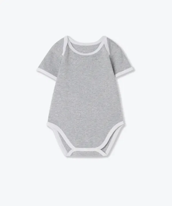 Боди с длинным рукавом 2 шт, Baby Ring, Musinsa Standard Kids, черный/меланжевый серый — фото 2