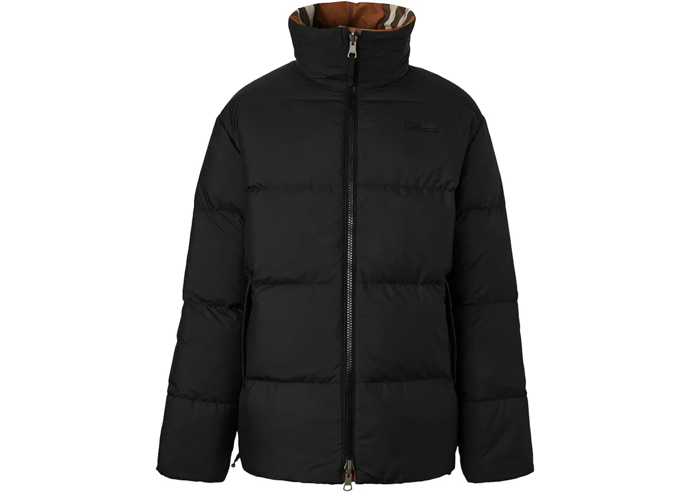 Мужская куртка-пуховик из нейлона с капюшоном двусторонняя клетчатая Burberry, Dark Birch Brown — фото 2