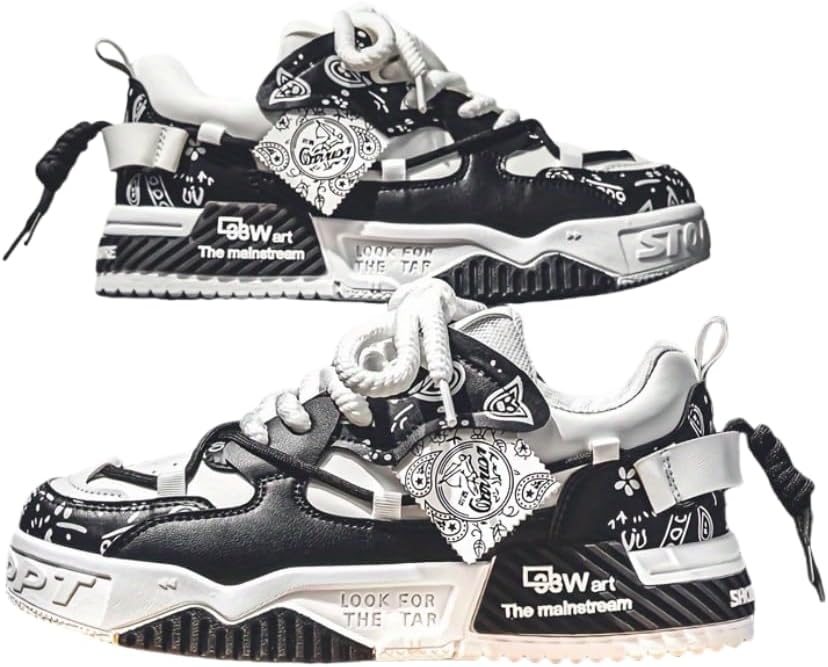 

Мужские модные кроссовки уличного стиля с контрастной расцветкой, удобные, противоскользящие, на шнуровке, для повседневной носки и активного отдыха на улице Hhhchpm, белый/черный