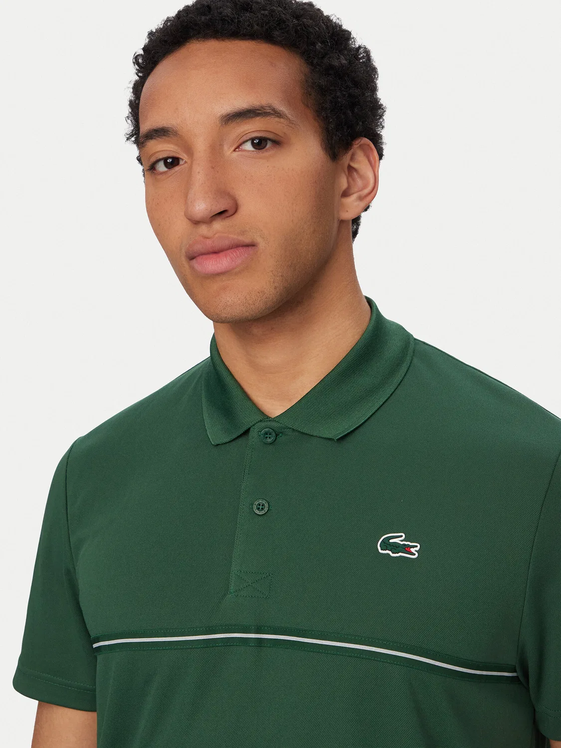 Мужское поло стандартного кроя Lacoste, зеленый — фото 4