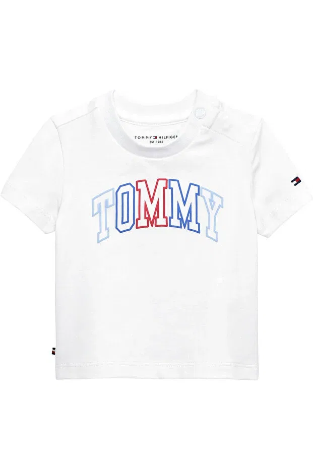 Детское для новорожденных хлопковое футболка Tommy Hilfiger, White