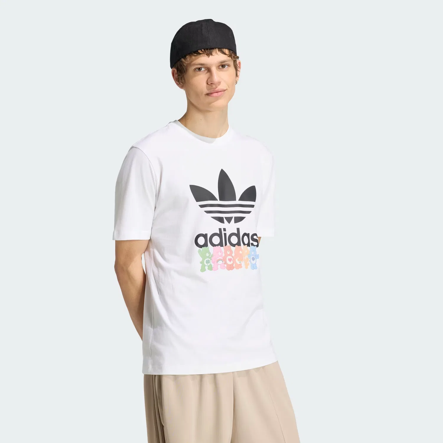 Мужская футболка с принтом Care Bears Adidas Originals, белая
