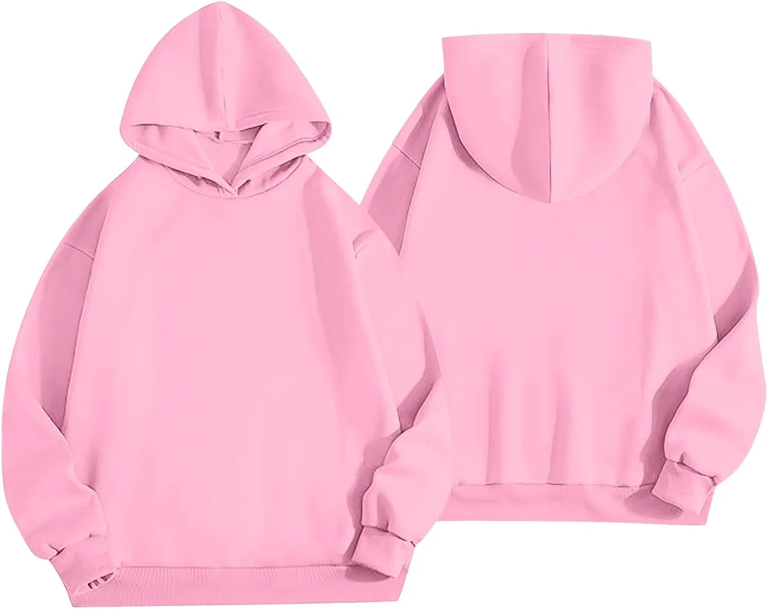 Женский спортивный комплект оверсайз худи и джоггеры с карманами, Pink-3 — фото 4