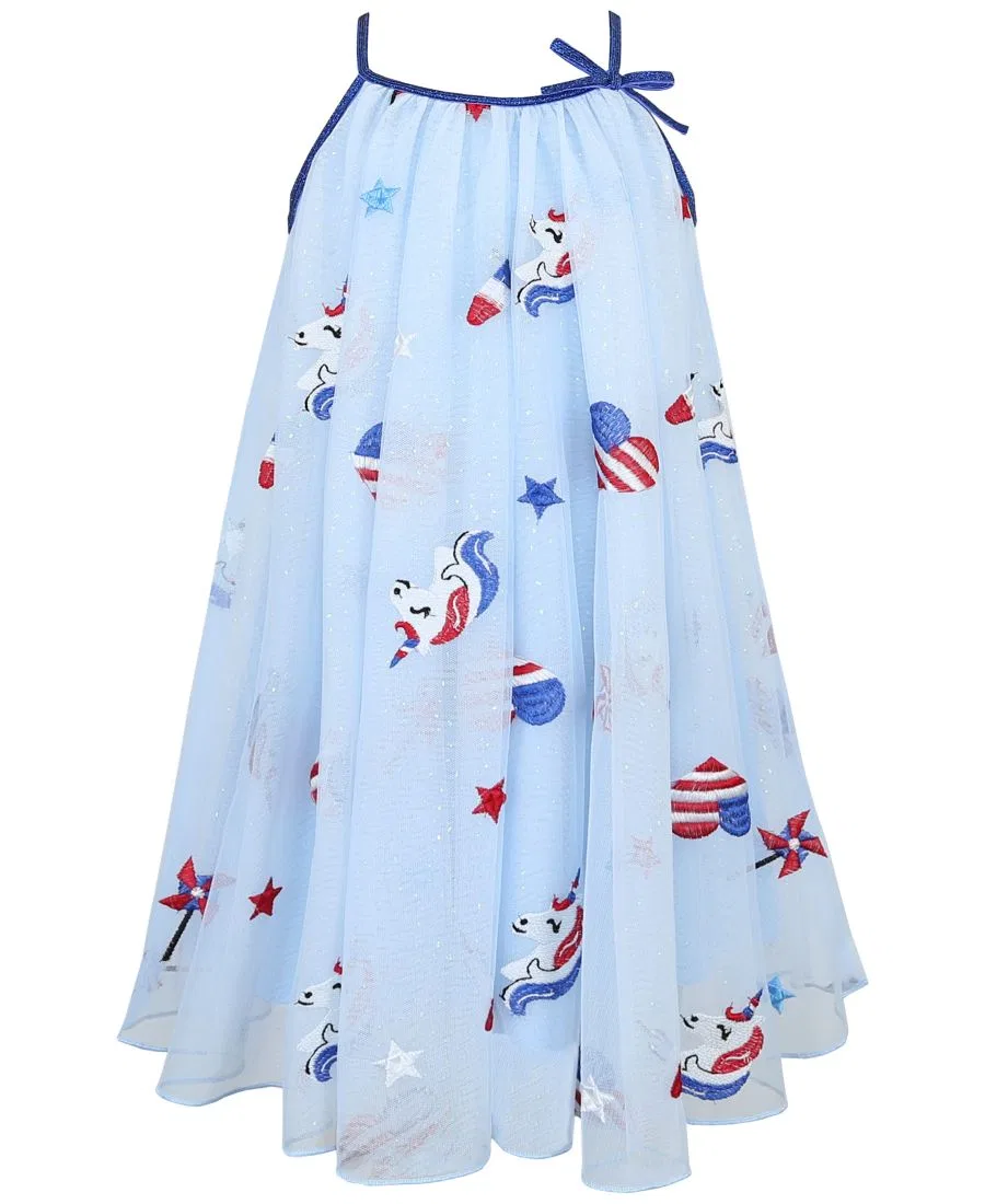Платье с принтом, модель Mesh Fluffy Dress Pink & Violet, Blue — фото 2