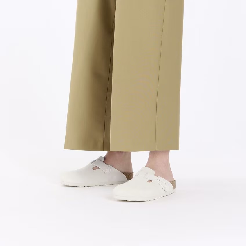 Сандалии-клоги Birkenstock Boston Soft Footbed Suede Leather, кремовый — фото 3