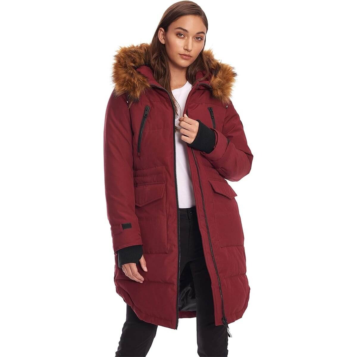 

Парка Alpine North Women’s Vegan Down Drawstring Winter, бордовый