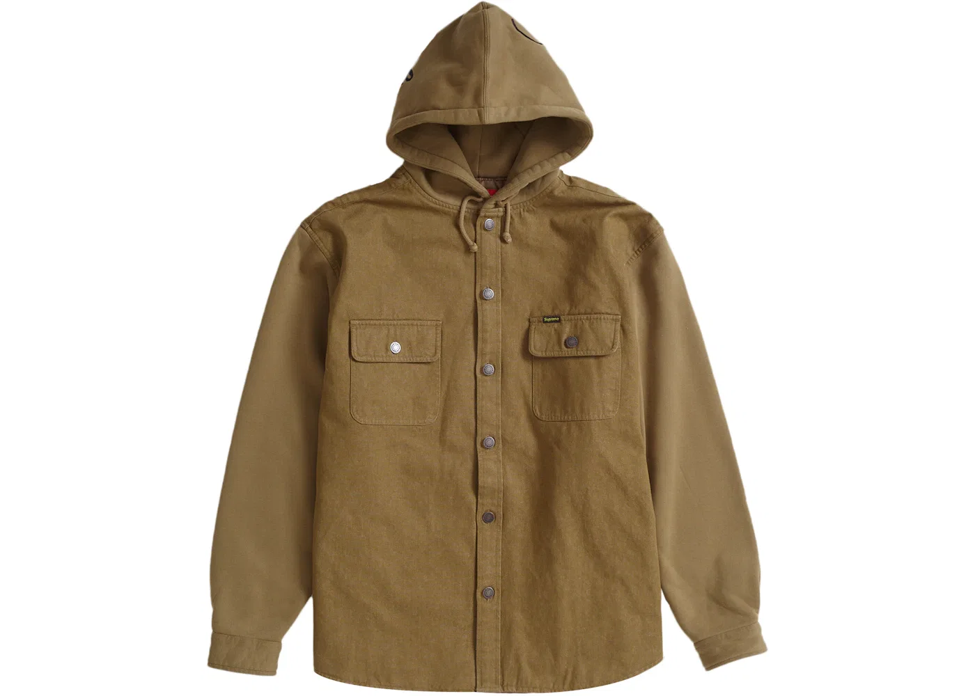 Мужская флисовая джинсовая рубашка с капюшоном Supreme, Brown
