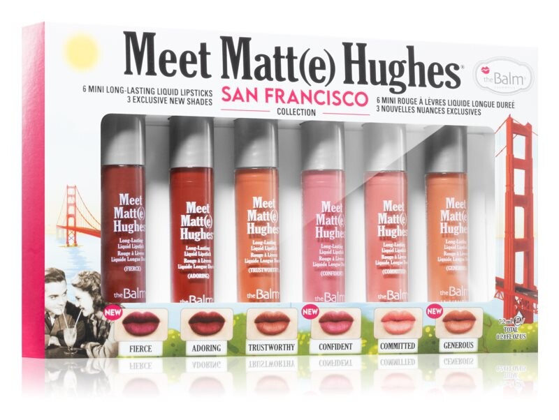 

Набор жидких помад для стойкого эффекта theBalm Meet Matt(e) Hughes Mini Kit San Francisco