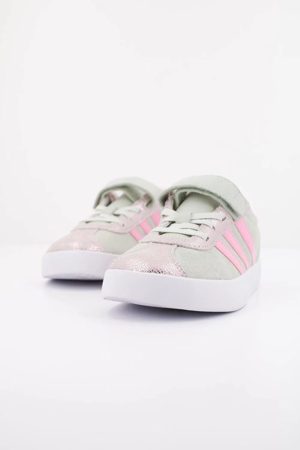 Детские кожаные кроссовки VL Court 3.0 EL C, Adidas, Grun Rosa Magentapink — фото 2
