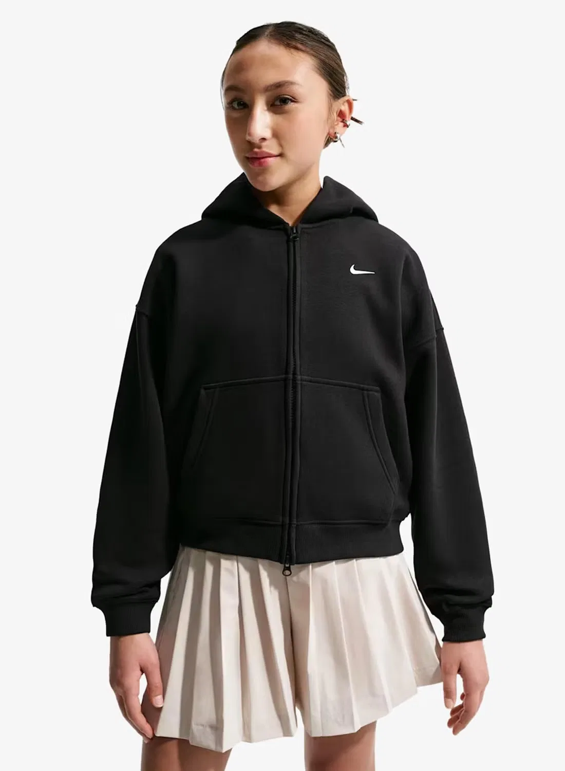 Худи с капюшоном на молнии Nike, черный