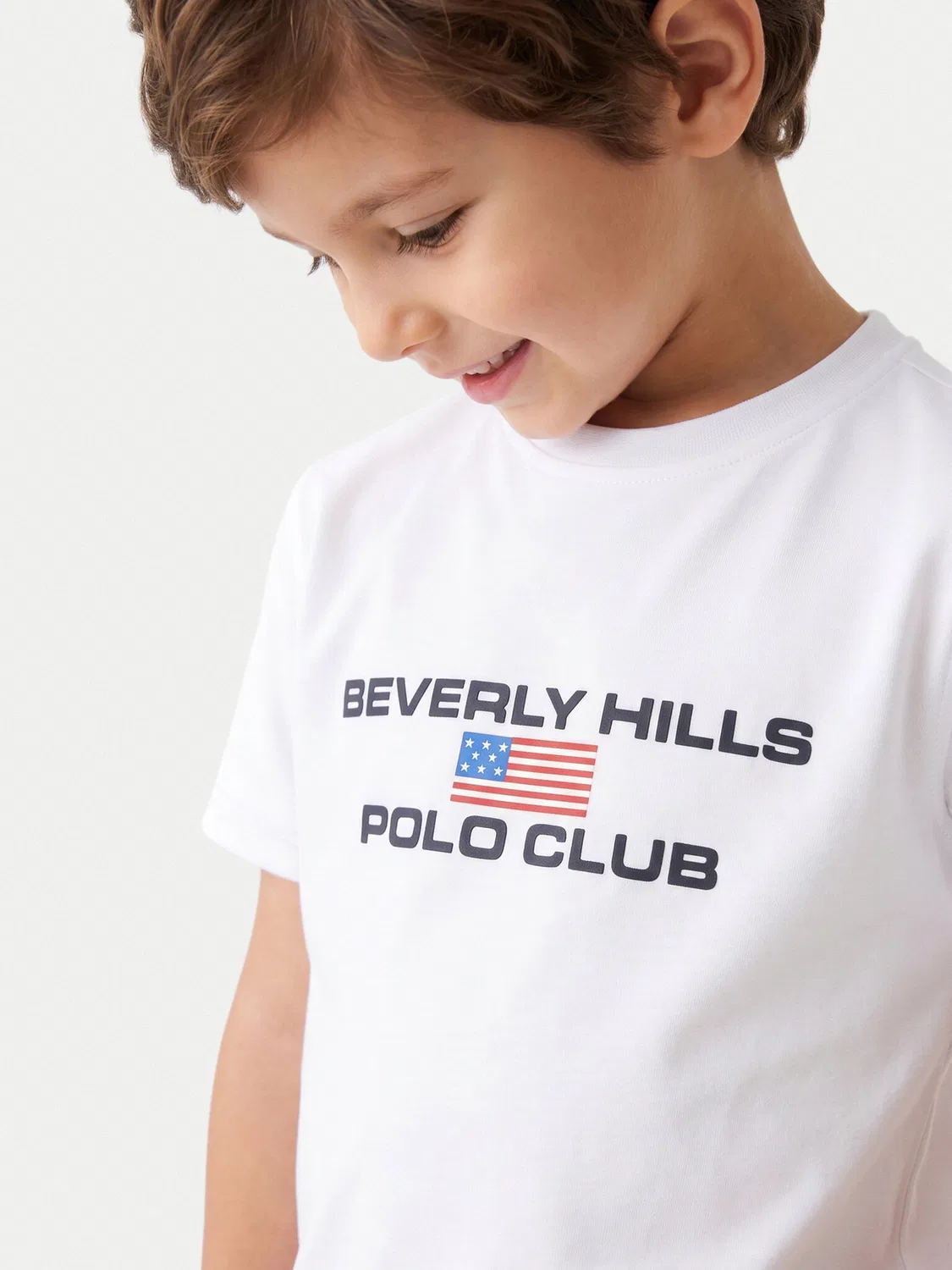 Футболка стандартного кроя для мальчика Beverly Hills Polo Club, белый — фото 3