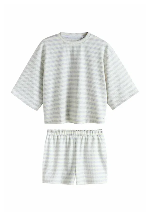 Комплект пижамы rib, Regular fit - textured set, Next, серый полоска