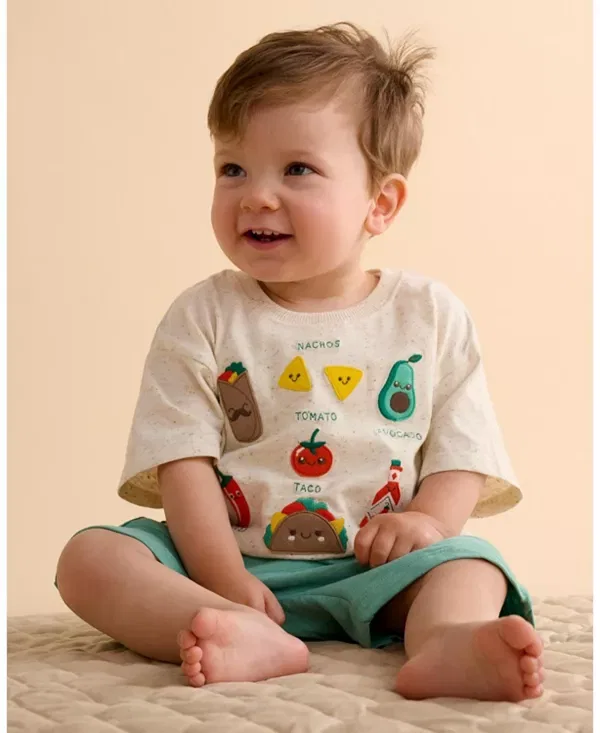 Детский комплект для мальчиков с аппликацией Purebaby, Iguana — фото 2