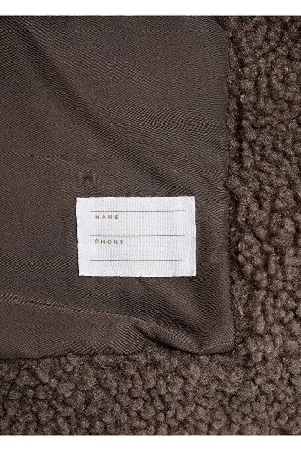 Детское пальто для девочек с искусственным мехом Mango Kids, Brown — фото 3