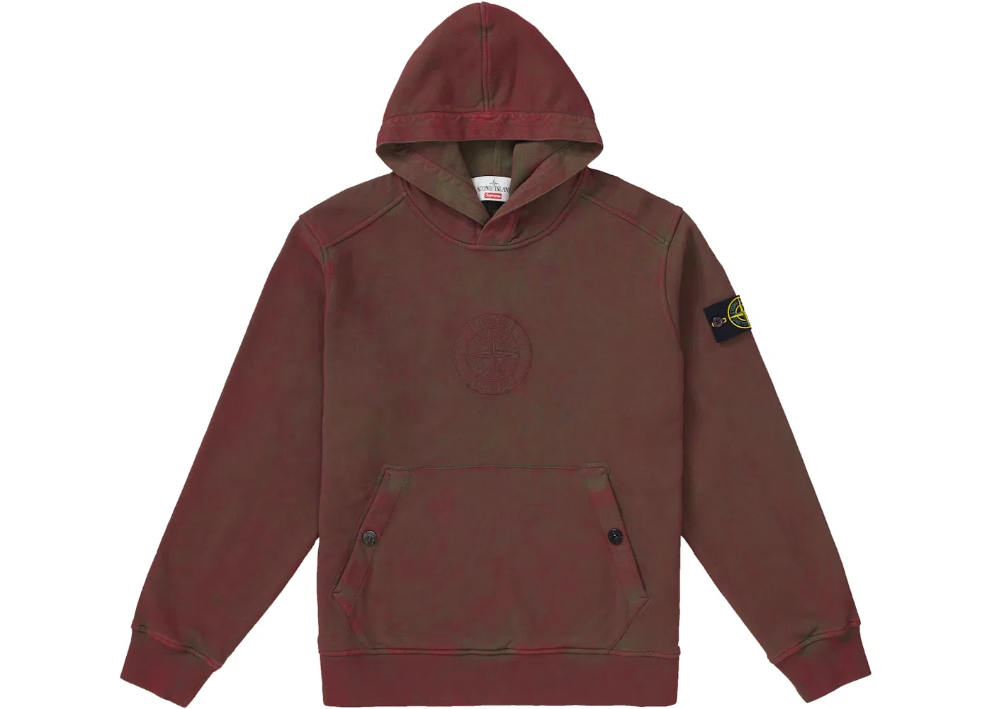 Мужской худи с принтом Supreme Stone Island Sweatshirt (SS19), Red