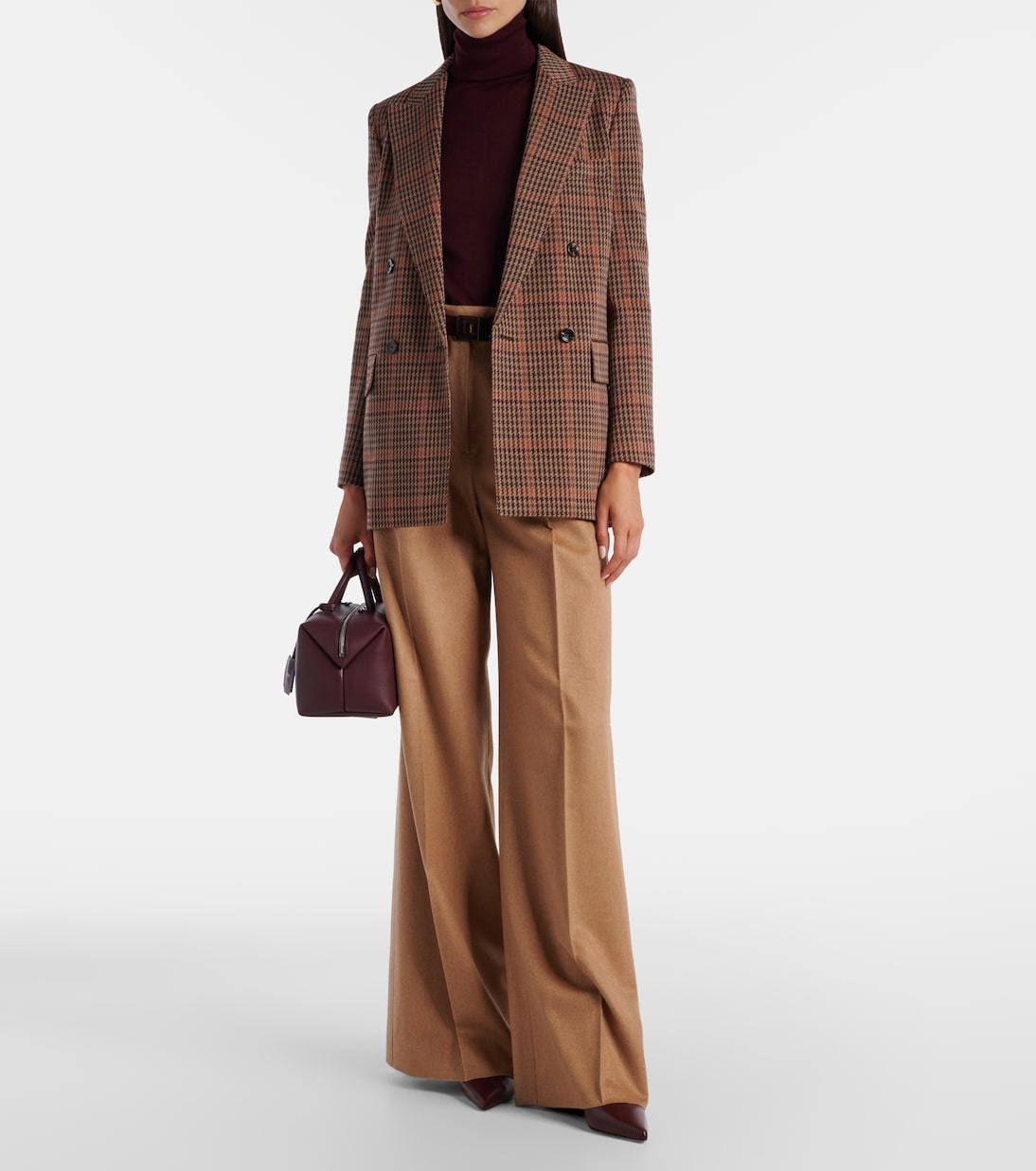 Ботинки Lightbootie 65 кожаные на шнуровке Max Mara, Bordeaux — фото 3
