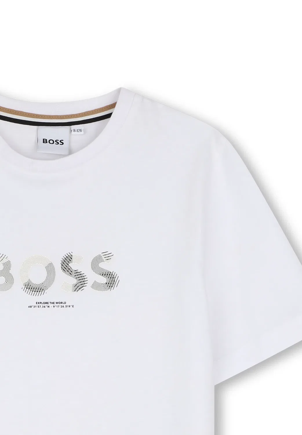 Футболка с принтом "manches courtes" - футболка с принтом Boss Kidswear, Blanc — фото 3
