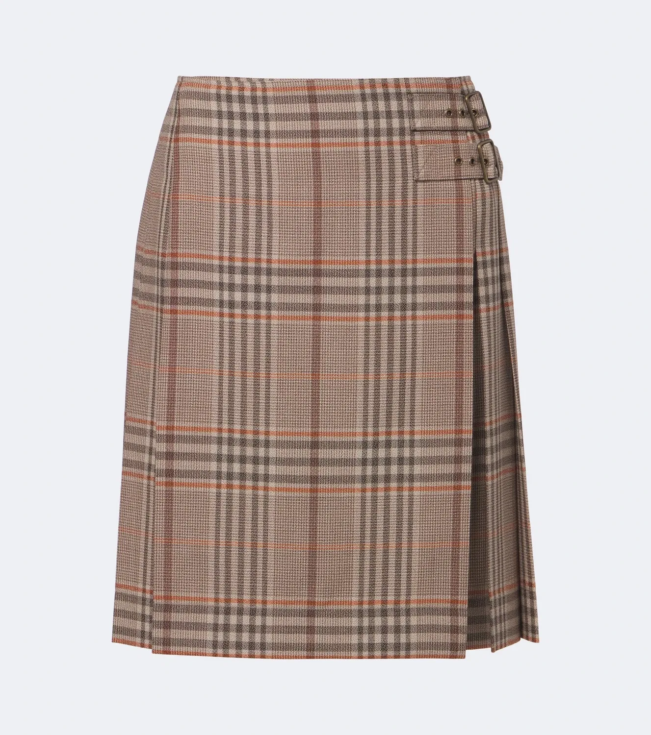 Мини-юбка в клетку из шерсти Burberry, бежевый
