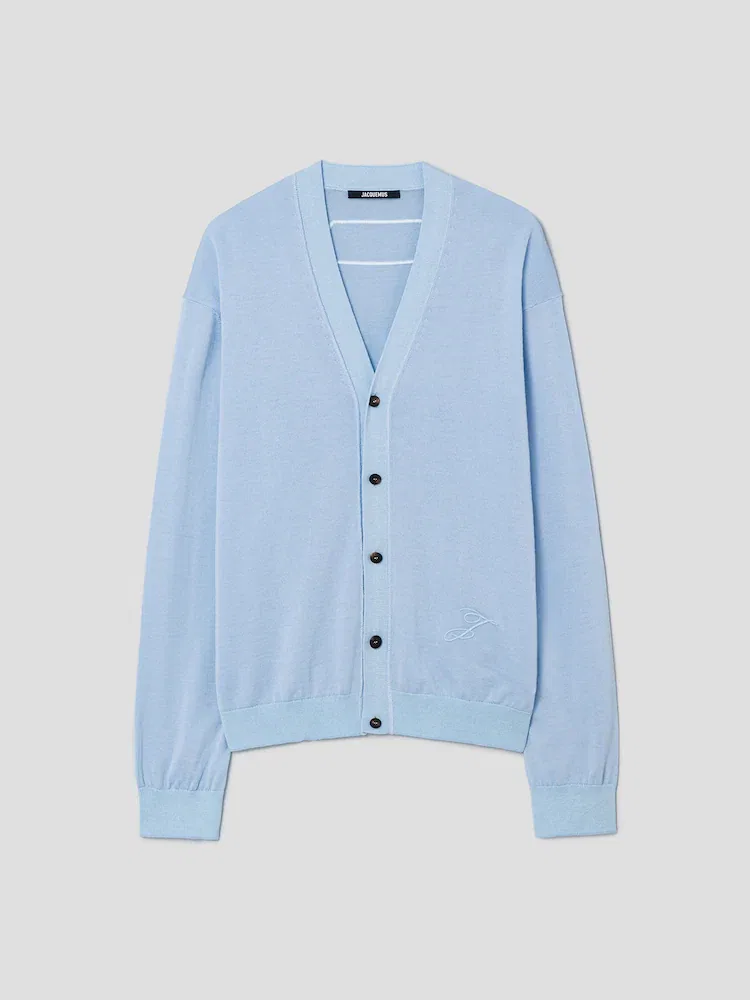 Кардиган из шерсти мерино JACQUEMUS, Pale Blue