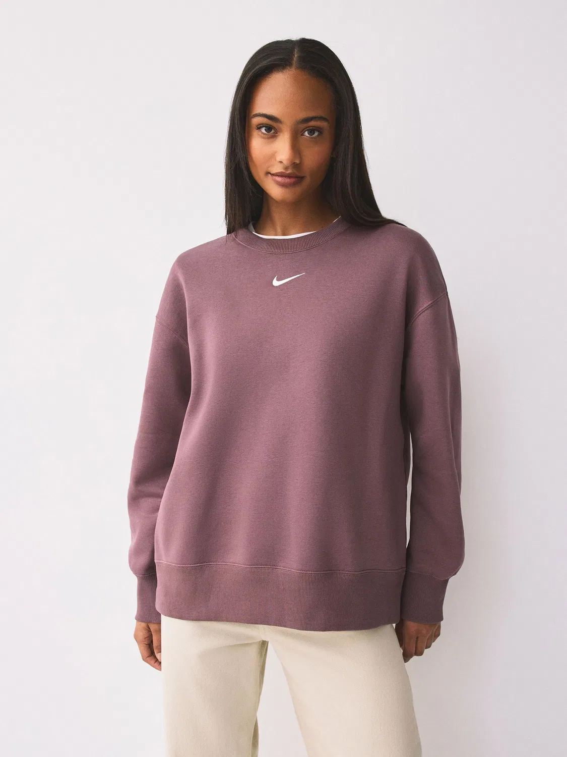 Свитшот оверсайз с флисом Nike Tattoo Brown