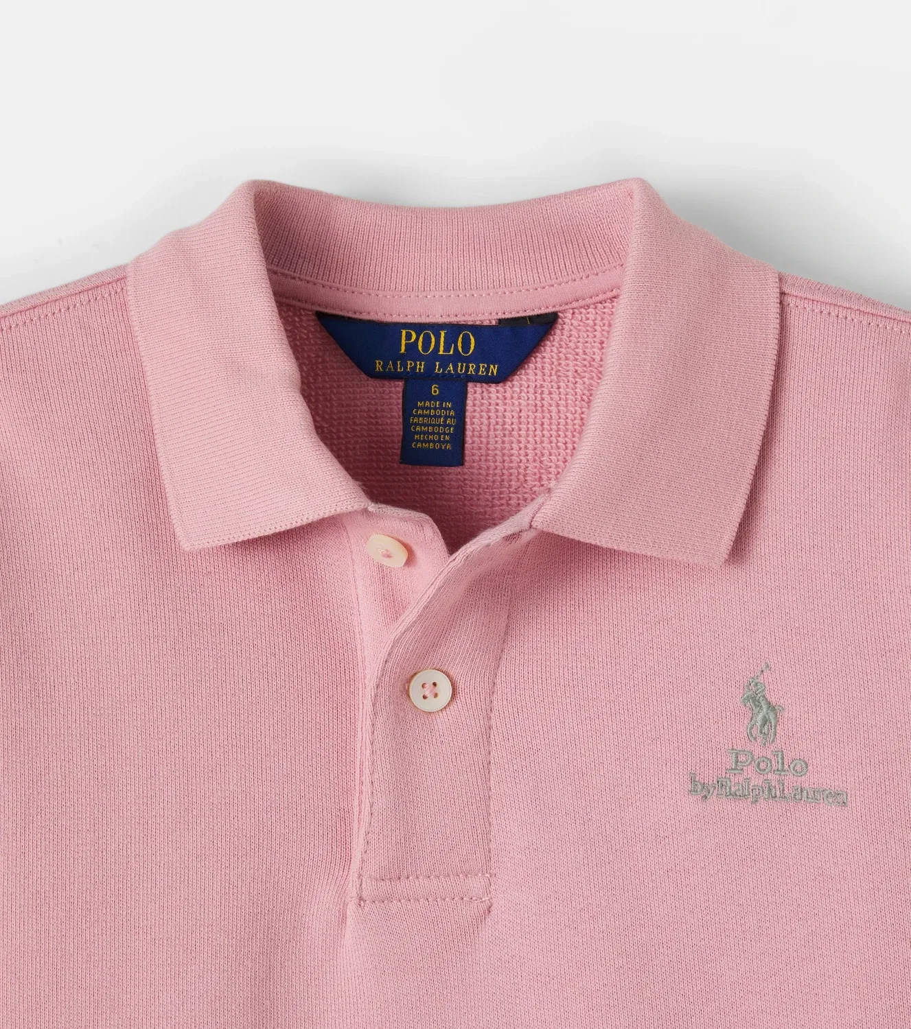 Свитшот-поло из хлопка Polo Ralph Lauren Kids, розовый — фото 4