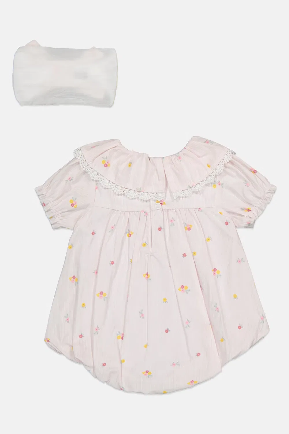 Боди-комбинезон с цветочным принтом, комплект с повязкой на голову, Baby Essentials, разноцветный — фото 3
