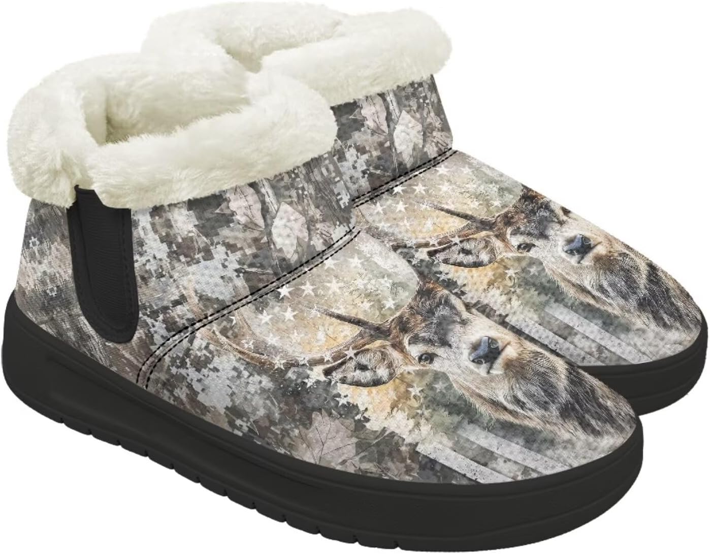 

Мужские зимние ботинки Qoiuvncy, повседневные сапоги для снега, для мужчин, уютные с меховой подкладкой, теплые, с низким верхом, Deer