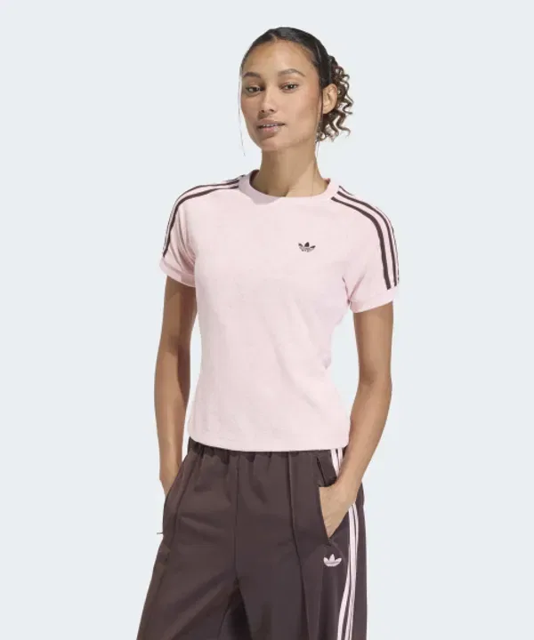 Футболка с коротким рукавом из махровой ткани, Callie, Adidas, песочный розовый