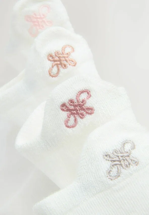 Носки однотонные Back embroidered motif trainer socks 4 pack Next, White 'n' Swirl Logo, белый — фото 4
