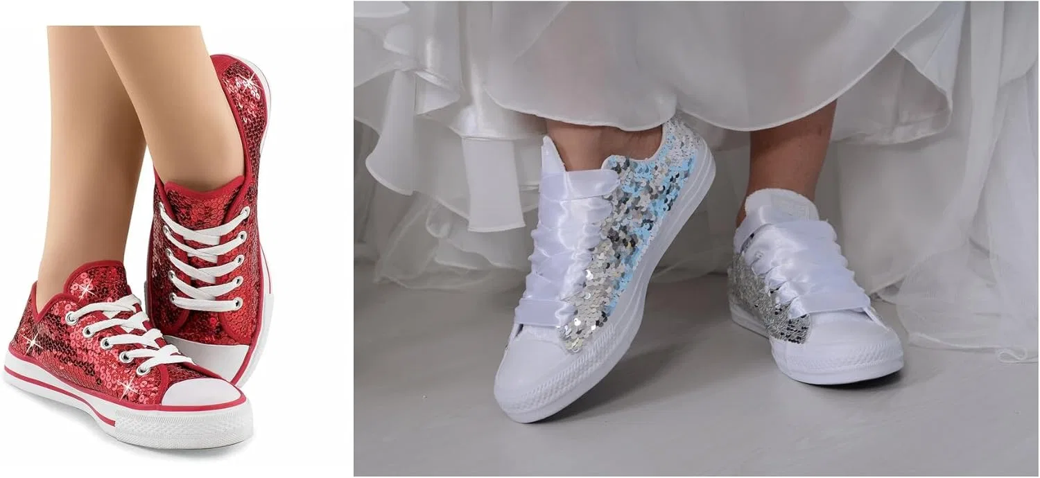 Кроссовки Converse, CT Sequin Ox Fashion Sequin Casual Shoes, Gold White — фото 2