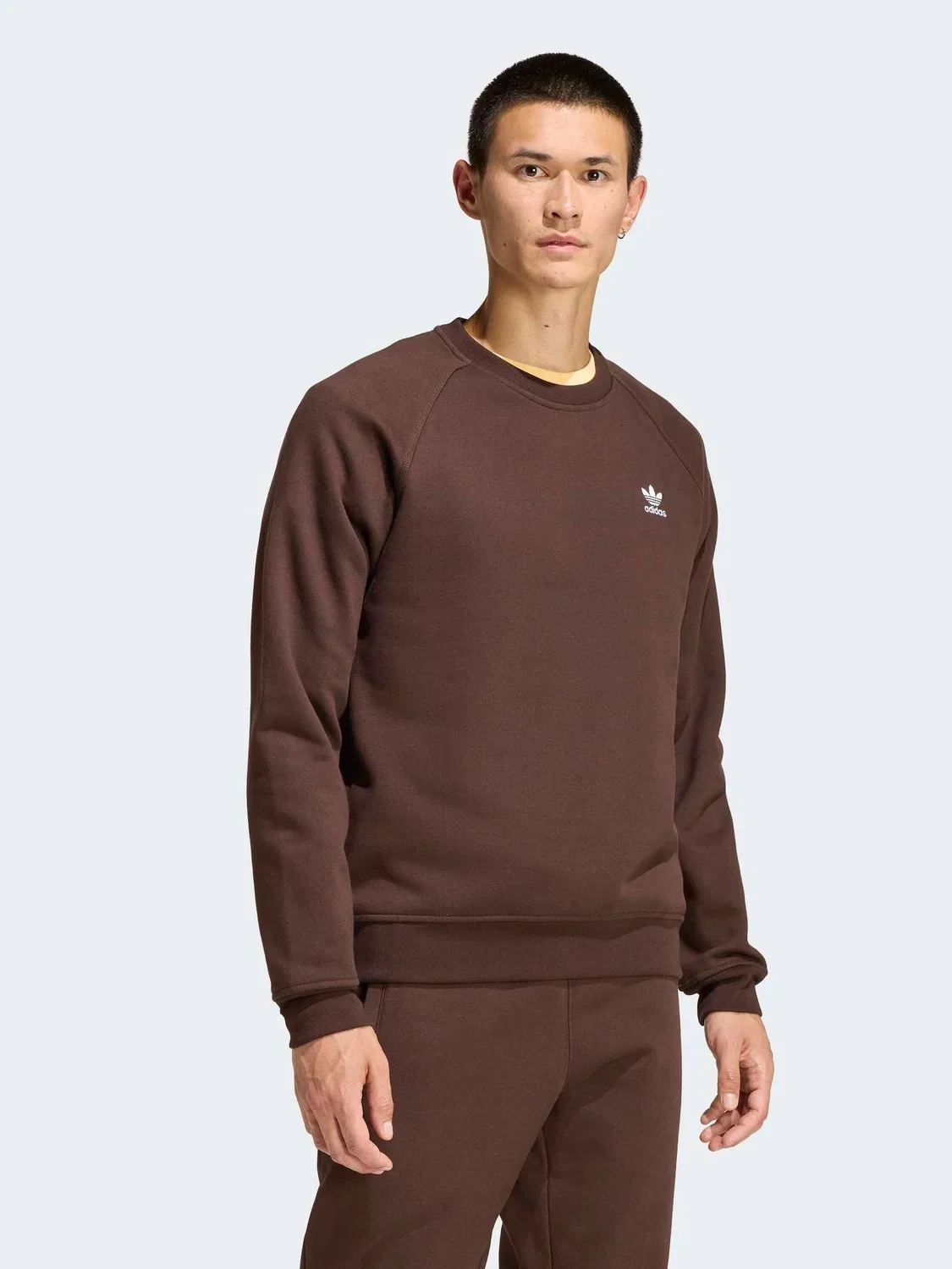 Свитшот с вышитым логотипом, Essentials, adidas Originals, темно-коричневый